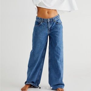 The Ragged Priest Jean Denim Mid Blue Low Rise Baggy Jeans sz 32